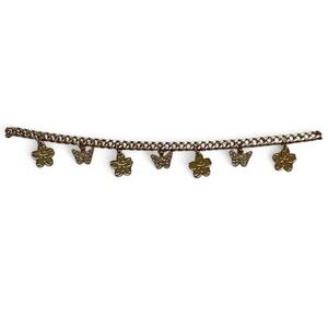 Hot Topic Gold Butterflies & Tropical Flowers Chain Choker